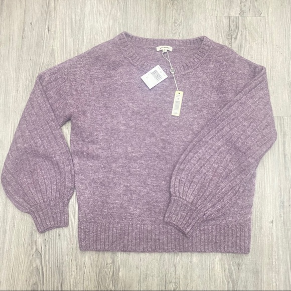 NWT Max Studio Cozy Ribbed Puff Sleeve Sweater M - Picture 3 of 5